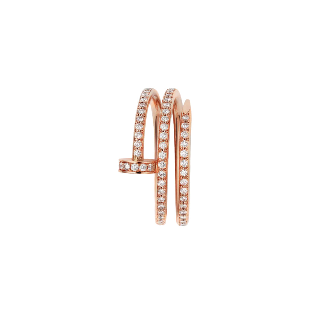 14ct Rose Gold Nail Ring/Double