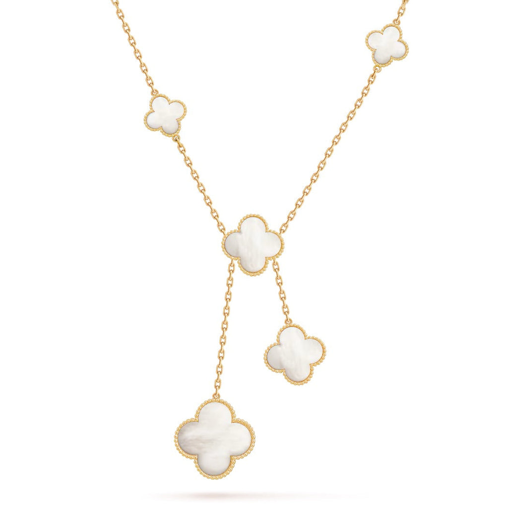 14ct Mother of Pearl Clover Necklace