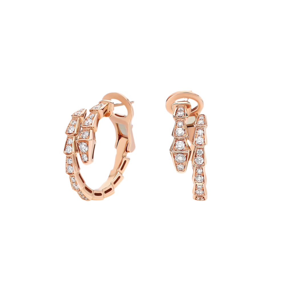 14ct Rose Gold Serpenti Earrings