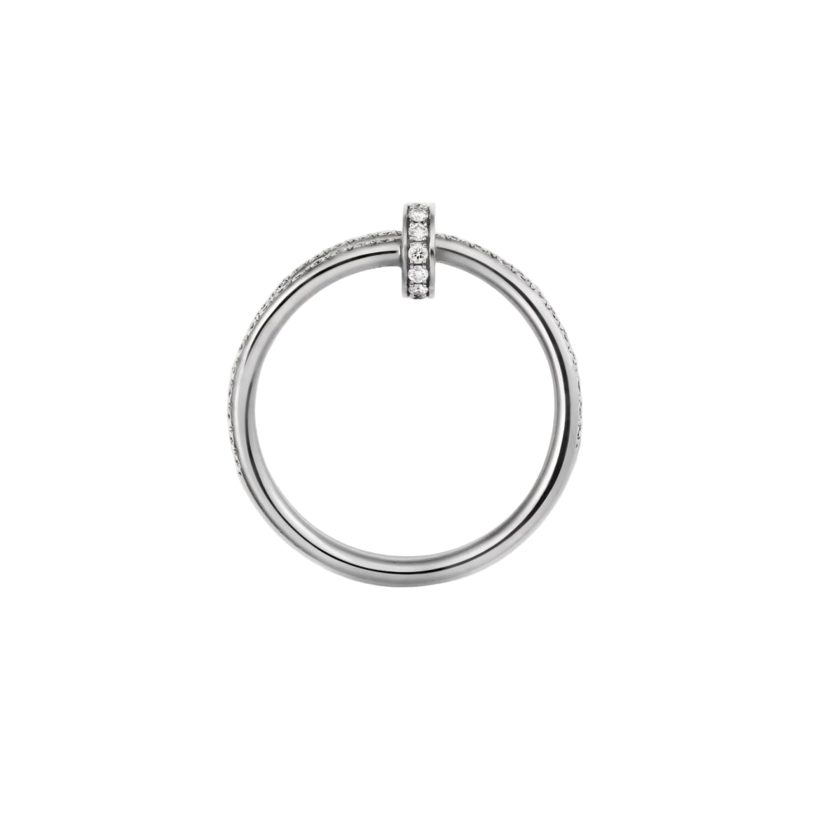 14ct White Gold Nail Ring/Double