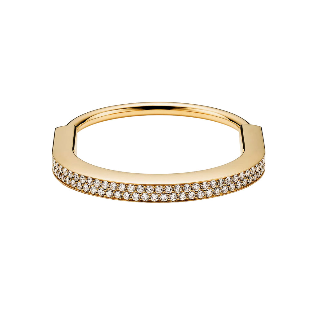 14ct Gold Lock Bracelet/with moissanite