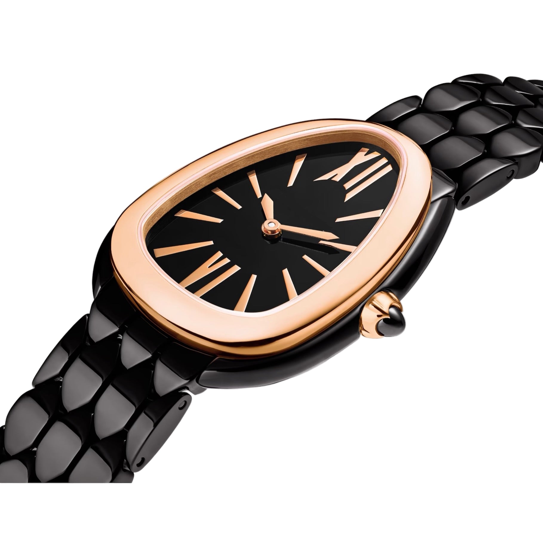 14ct Rose Gold Serpenti Ceramic Watch
