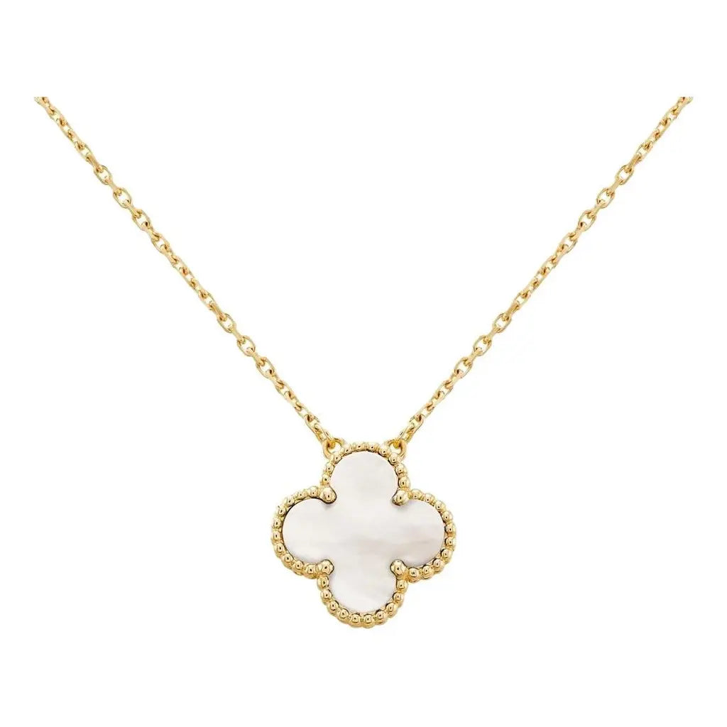 14ct Clover Charm Pendant/Pearl