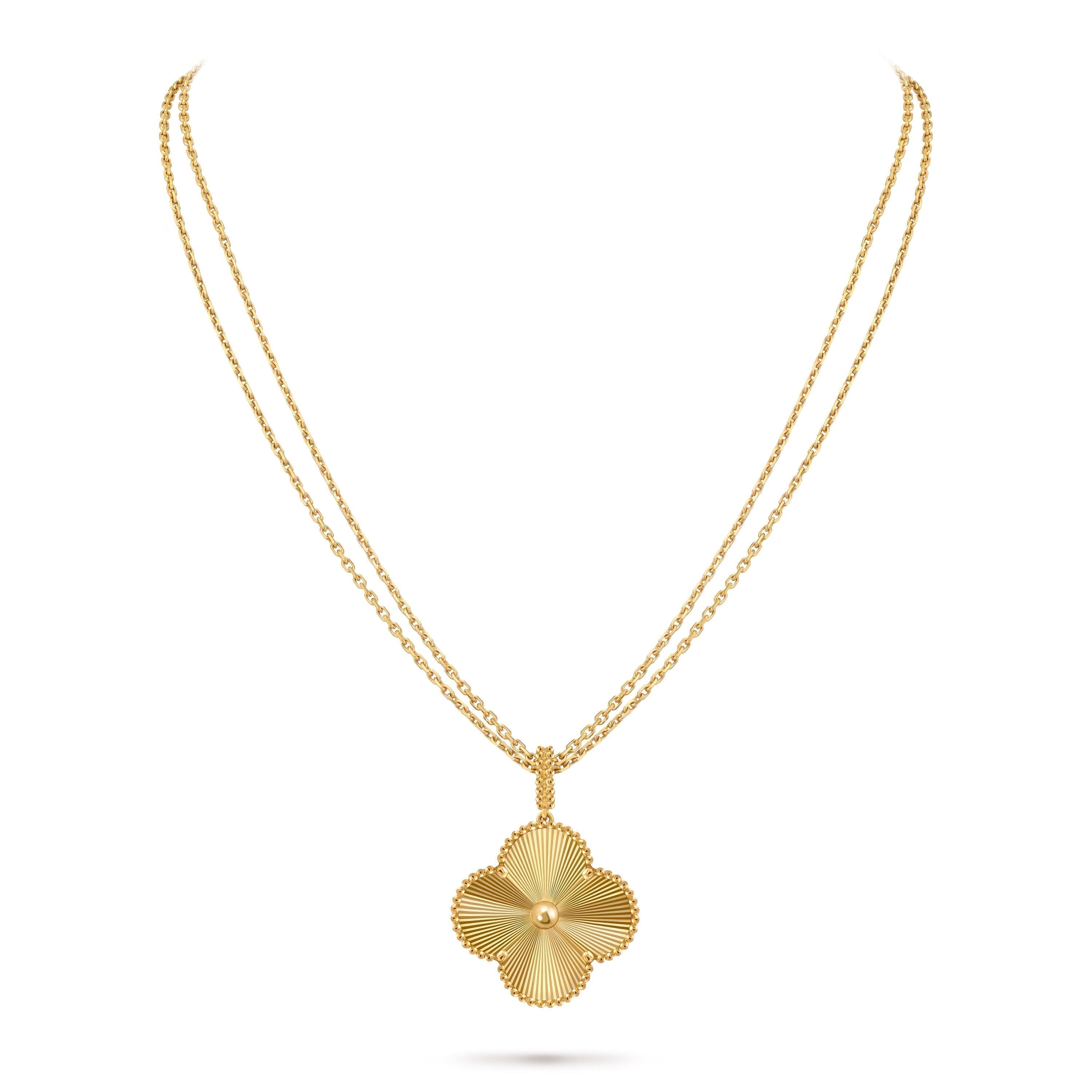 14ct Yellow Gold Clover Charm Pendant