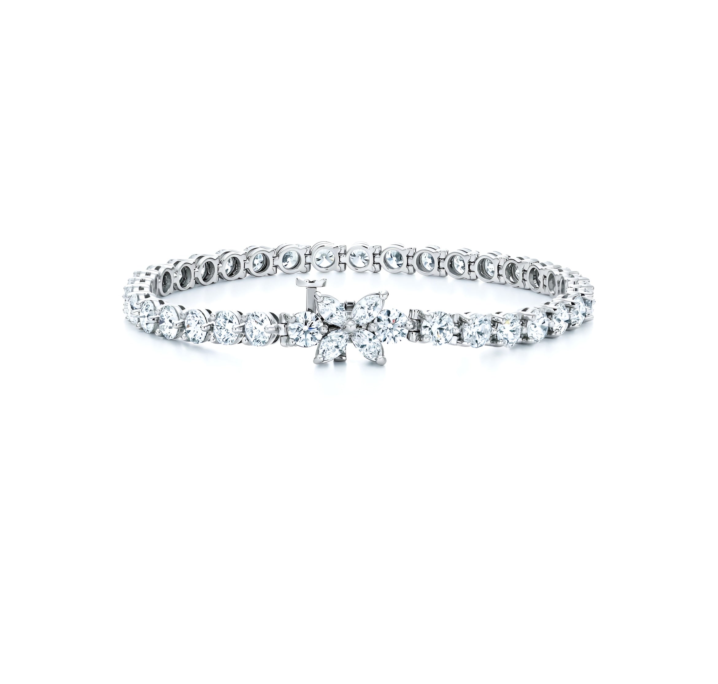 14ct White Gold Tennis Bracelet