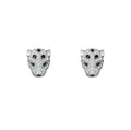 14ct White Gold Panthere Earrings