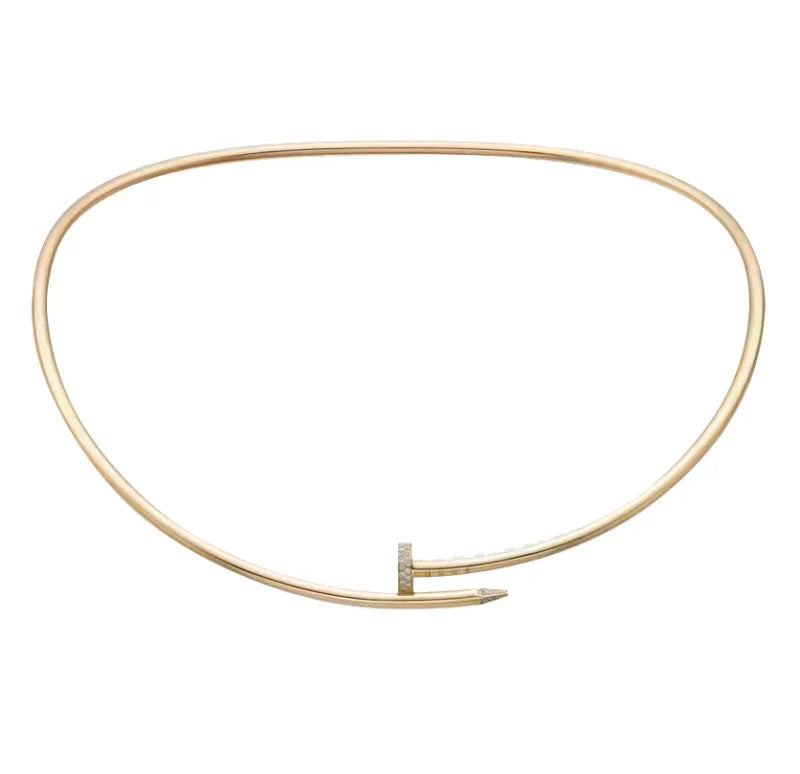 14ct Nail Necklace/with moissanite