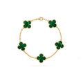 14ct Clover Charm Bracelet/Malachite