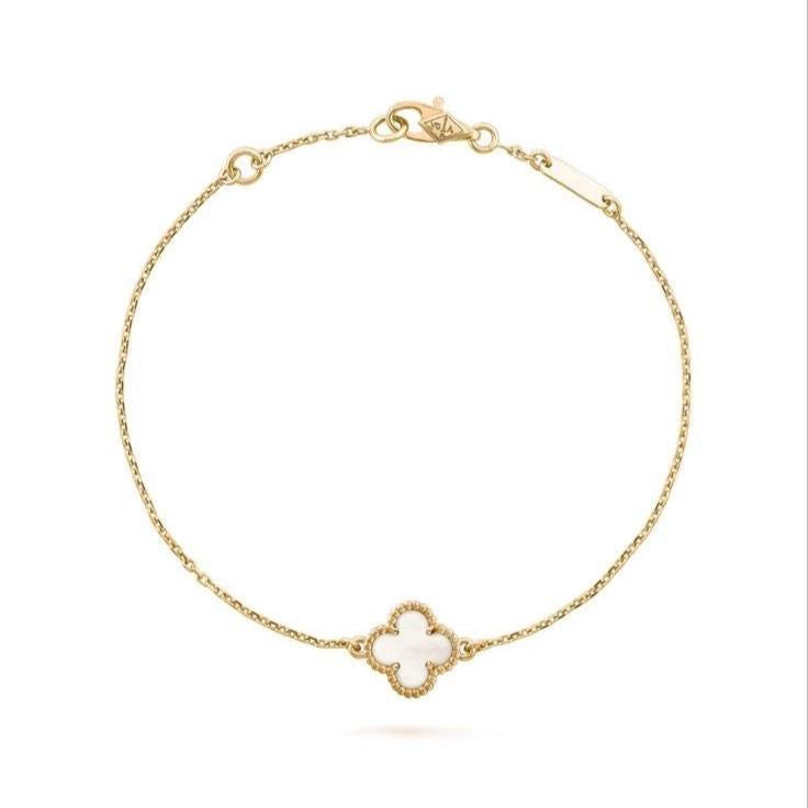 14ct Clover Charm Chain Bracelet