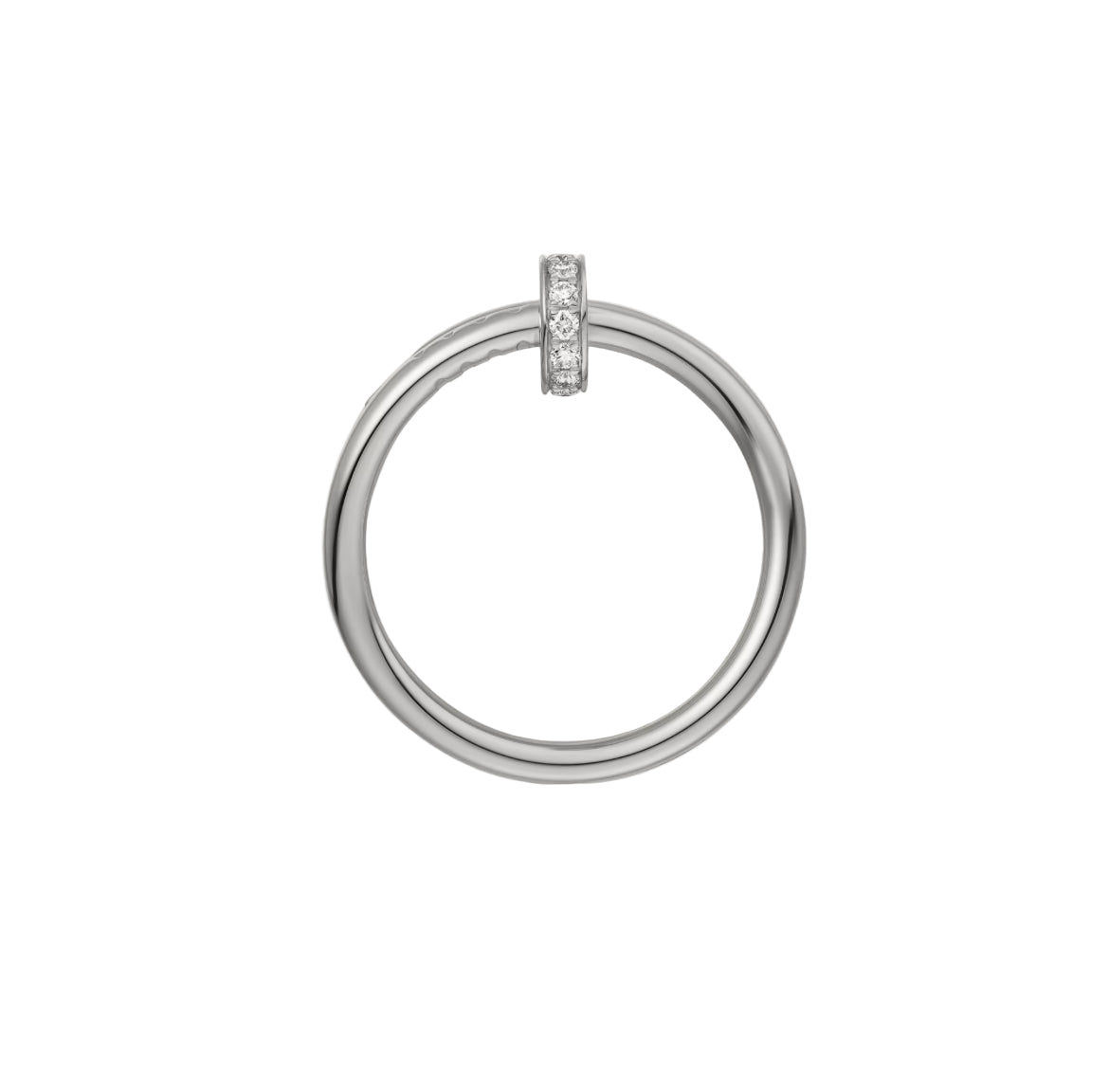 14ct White Gold Nail Ring/Double