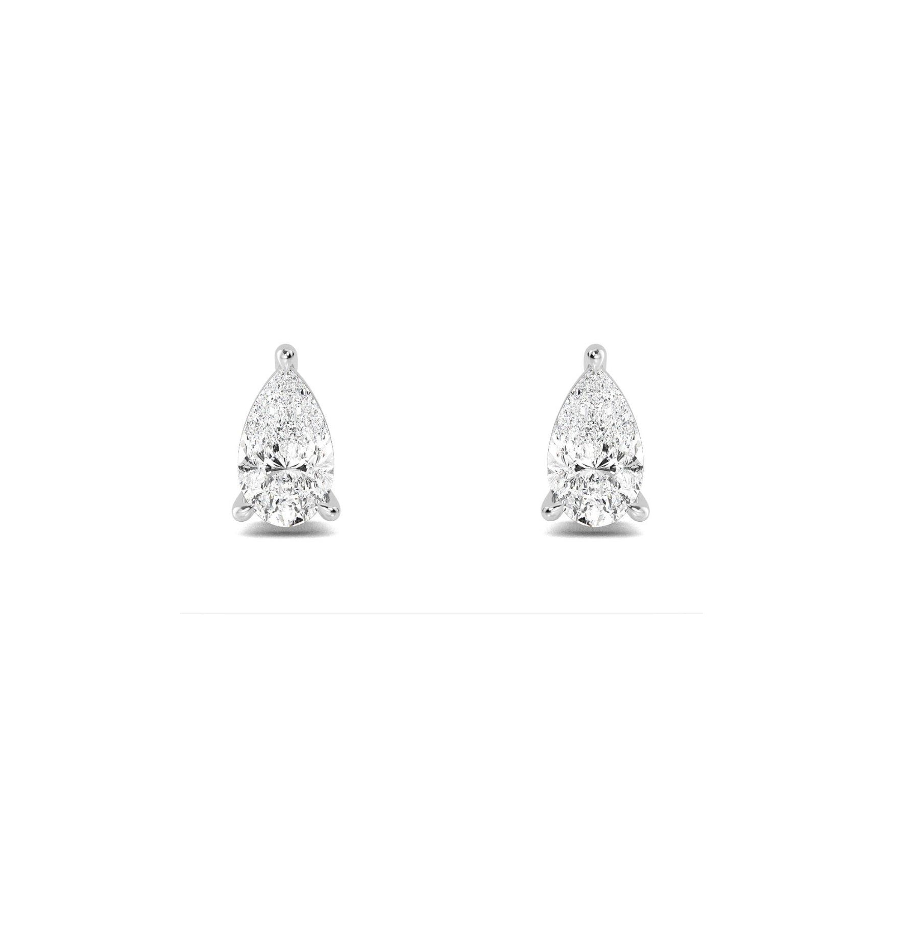 14ct White Pearl Shape Stud Earrings