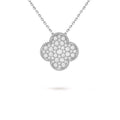 14ct White Gold Clover Charm Pendant