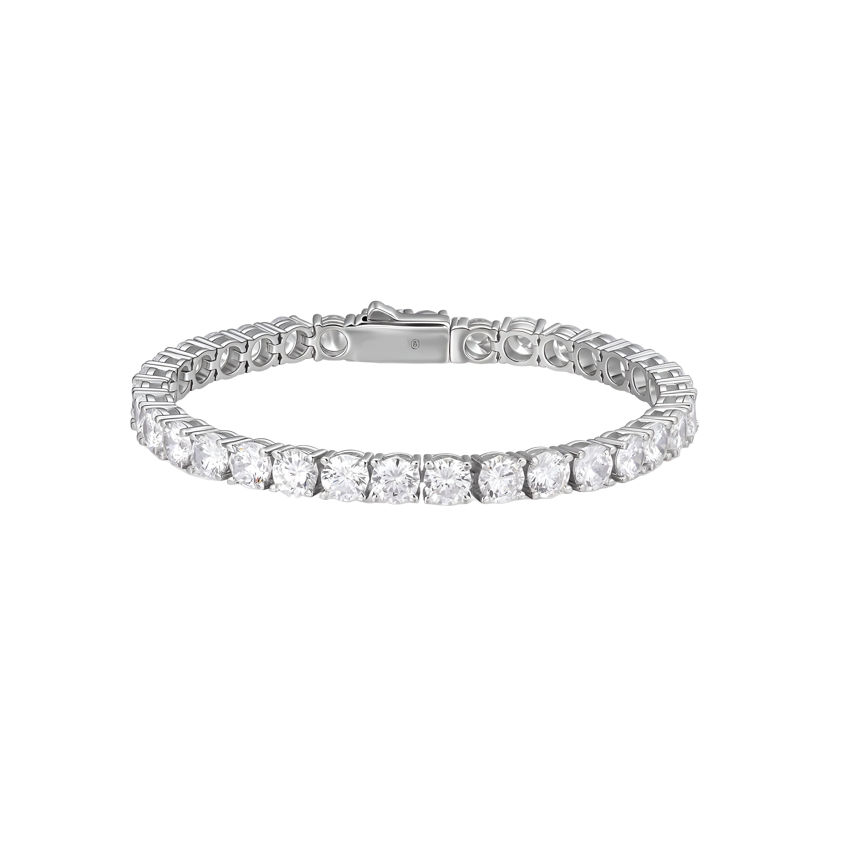 14ct White Gold Tennis Bracelet/Moissanite