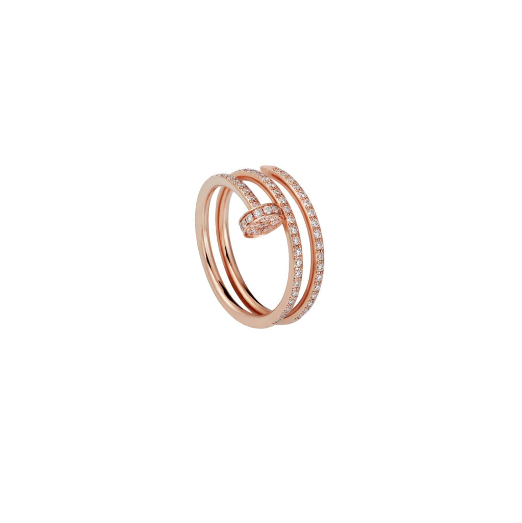 14ct Rose Gold Nail Ring/Double